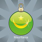mauritania flag in christmas bulb shape
