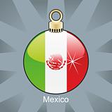 mexico flag in christmas bulb shape