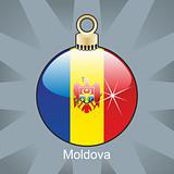 moldova flag in christmas bulb shape