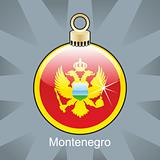 montenegro flag in christmas bulb shape