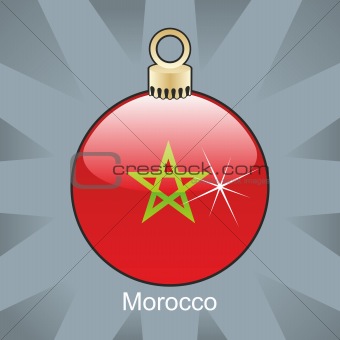 morocco flag in christmas bulb shape