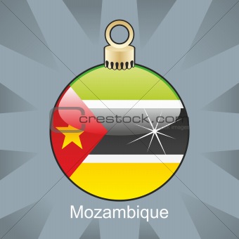 mozambique flag in christmas bulb shape