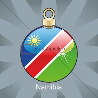 namibia flag in christmas bulb shape