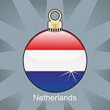 netherlands flag in christmas bulb shape