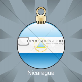 nicaragua flag in christmas bulb shape