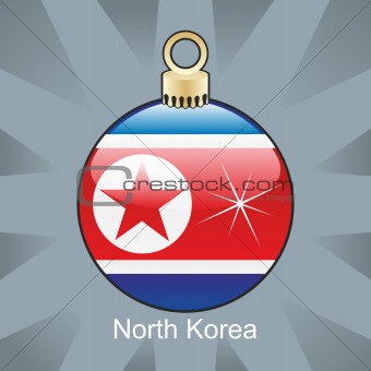 north korea flag in christmas bulb shape
