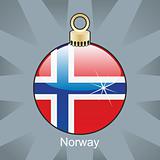 norway flag in christmas bulb shape