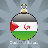 occidental sahara flag in christmas bulb shape