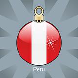 peru flag in christmas bulb shape