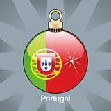 portugal flag in christmas bulb shape