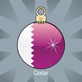 qatar flag in christmas bulb shape