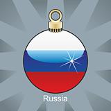 russia flag in christmas bulb shape