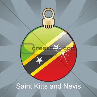 saint kitts and nevis flag in christmas bulb shape