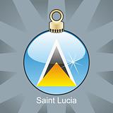 saint lucia flag in christmas bulb shape