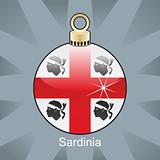 sardinia flag in christmas bulb shape