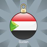 sudan flag in christmas bulb shape