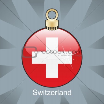 switzerland flag in christmas bulb shape