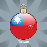 taiwan flag in christmas bulb shape