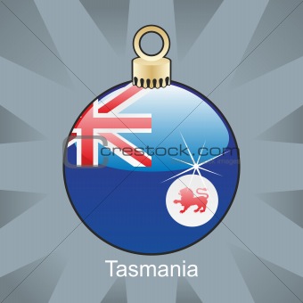 tasmania flag in christmas bulb shape