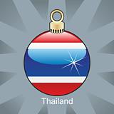thailand flag in christmas bulb shape