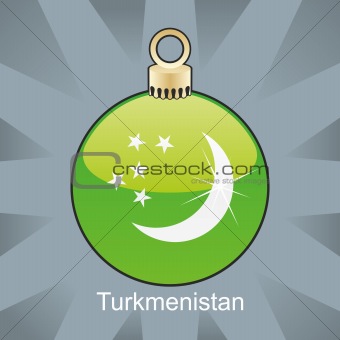 turkmenistan flag in christmas bulb shape