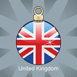 UK flag in christmas bulb shape