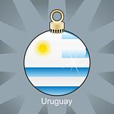 Uruguay flag in christmas bulb shape
