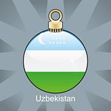Uzbekistan flag in christmas bulb shape