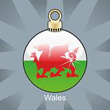Wales flag in christmas bulb shape