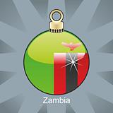 Zambia flag in christmas bulb shape