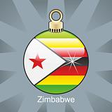 Zimbabwe flag in christmas bulb shape