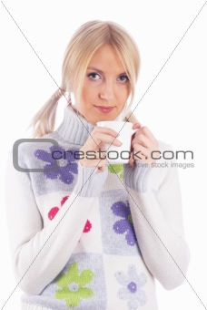Girl with cup of coffee