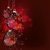 Christmas background with hanging balls