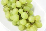 Bunch of Green Grapes on Plate