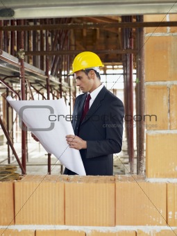 architect in construction site