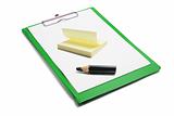 Clipboard with Notepad and Pencil