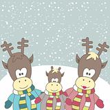 Christmas card with Reindeer. Vector illustration