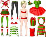 Girl with Christmas dresses 