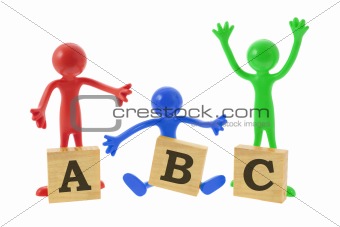 Rubber Figures with Alphabet Blocks