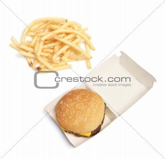 Hamburger and Potato Chips