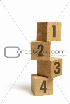 Stack of Wooden Number Blocks