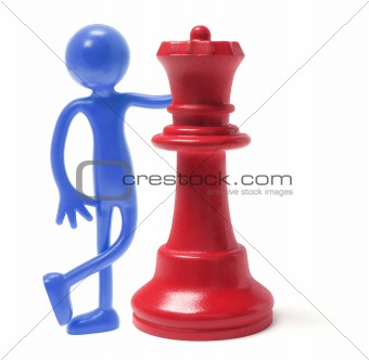 Miniature Figure and Queen Chess Piece