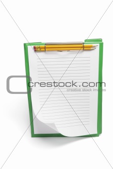 Clipboard with Papers and Pencils