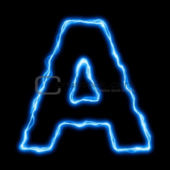 electric lightning letter or font
