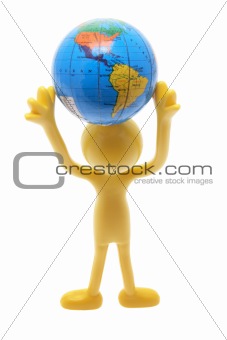 Miniature Figure with Globe