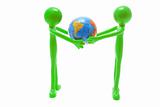 Rubber Miniature Figures with Globe