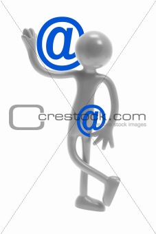 Miniature Figure with Internet Symbol
