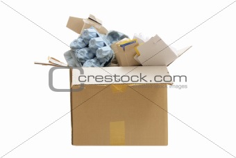Box of Paper Rubbish for Recycle