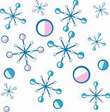 Snow Flakes or flowers Background. Vector Illustration