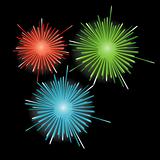 Firework in honour of Independence Day. Vector Illustration